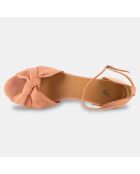 Sandales en Velours de Cuir Gloria rose moyen - Talon 5 cm
